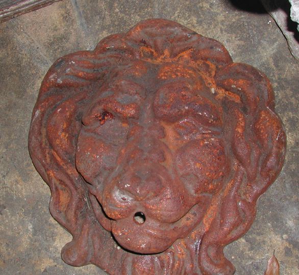 Appraisal: Cast-Iron Garden Wall Fountain in the form of a lion