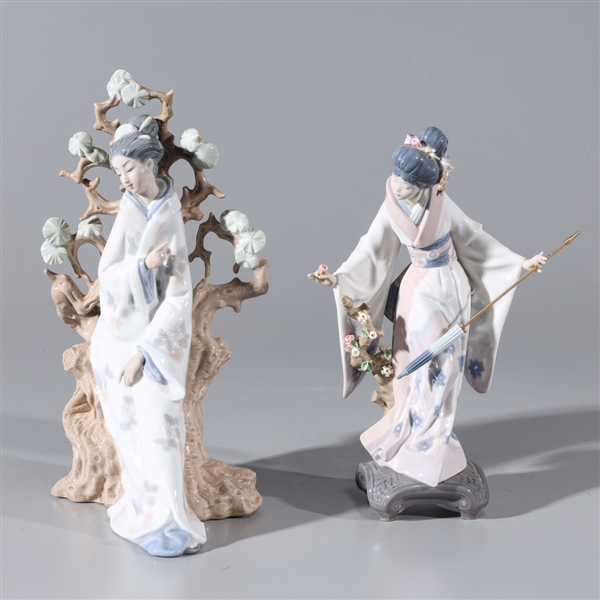 Appraisal: Two porcelain Geisha figures by Lladro each in original box