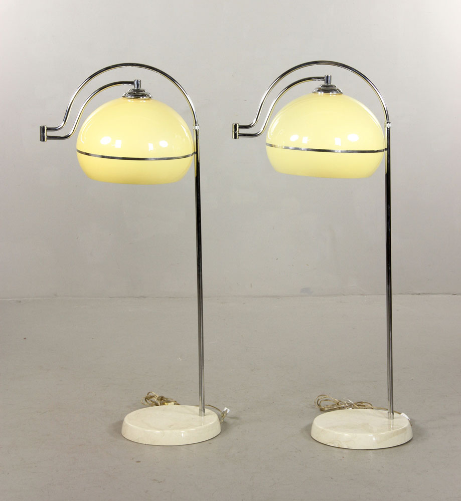 Appraisal: - Pr Mid C Lamps Pair of mid th century