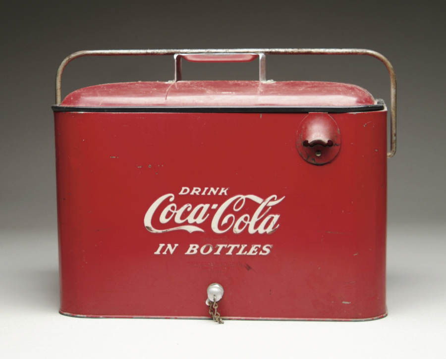 Appraisal: COCA-COLA LUNCHBOX COOLER Progress cooler with interior tray a rubber