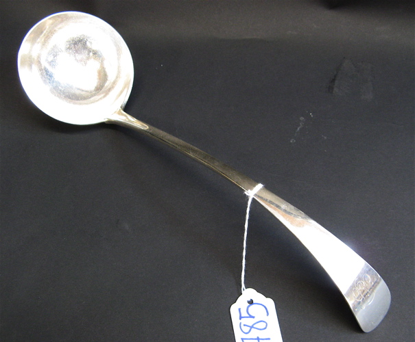 Appraisal: AN ENGLISH STERLING SILVER PUNCH LADLE curved handle - length