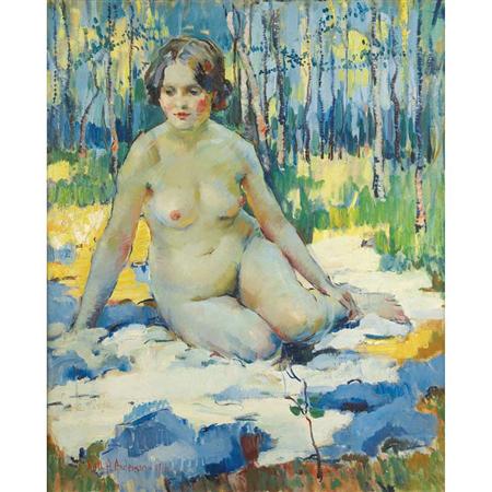 Appraisal: Ruth A Temple Anderson American - In the Woods Nude