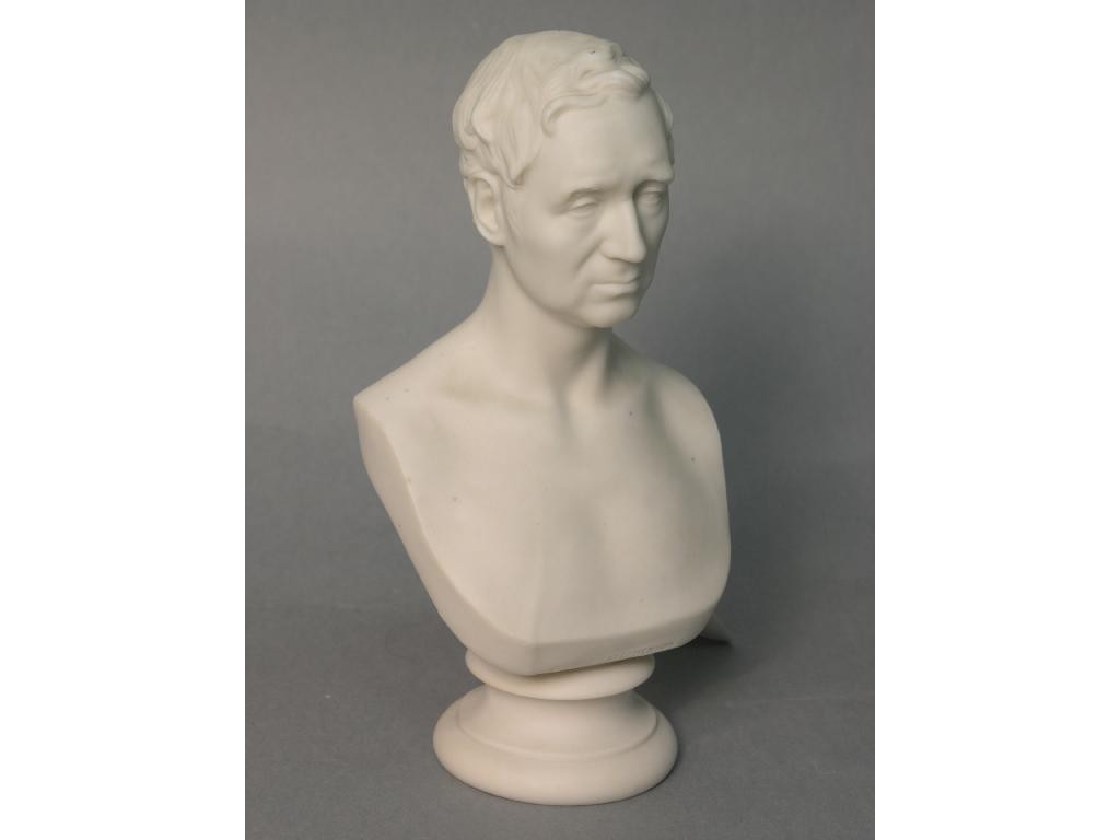 Appraisal: A Victorian Copeland parian portrait bust 'George Stephenson' on socle