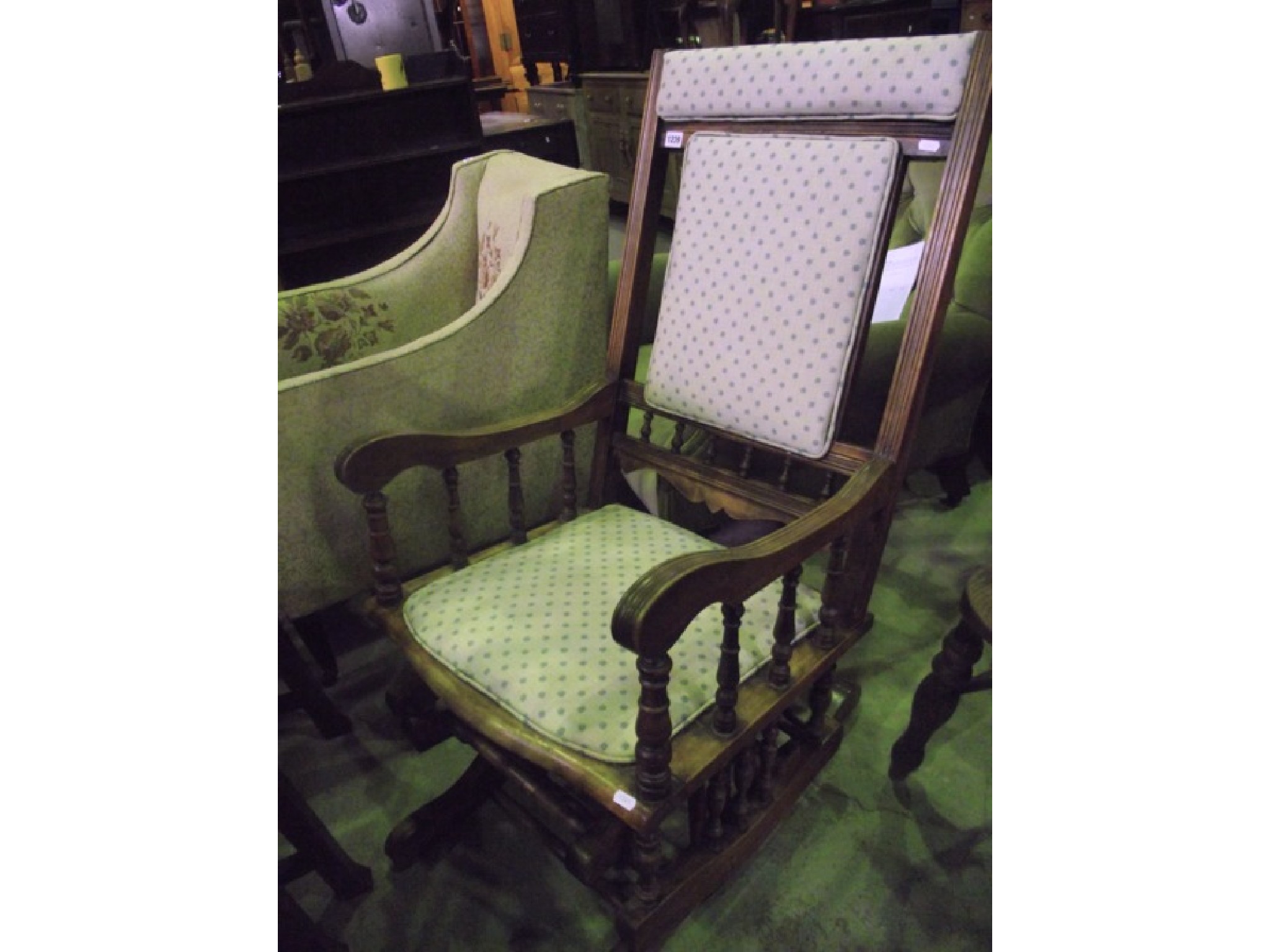 Appraisal: A late th early th century American rocking chair with