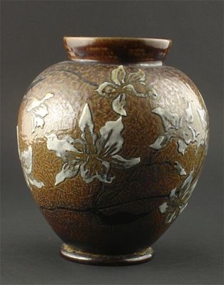 Appraisal: A Martin Brothers stoneware vase incised and painted with magnolia