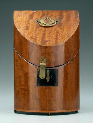 Appraisal: Mahogany knife box rounded front original fitted interior with early