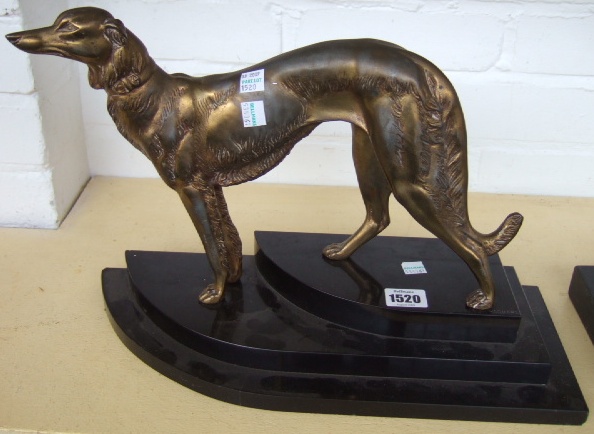 Appraisal: An Art Deco gilt metal figure of a borzoi first