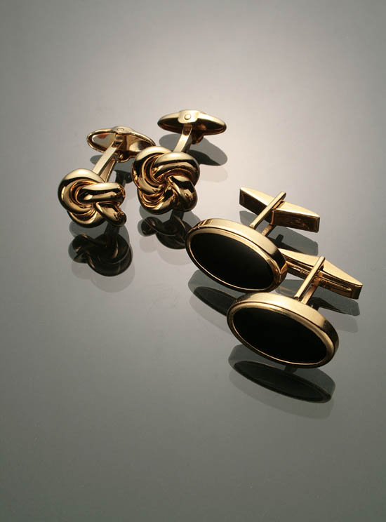 Appraisal: Two Pairs of Gentleman's -Karat Yellow-Gold Cuff Links Dolan Bullock