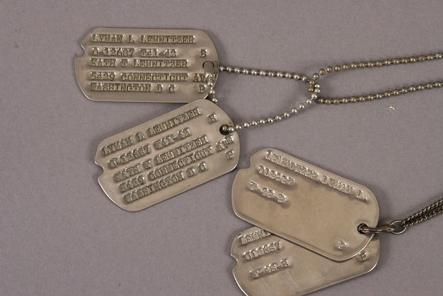 Appraisal: Two sets of military dogtags on chains Provenance General Lyman