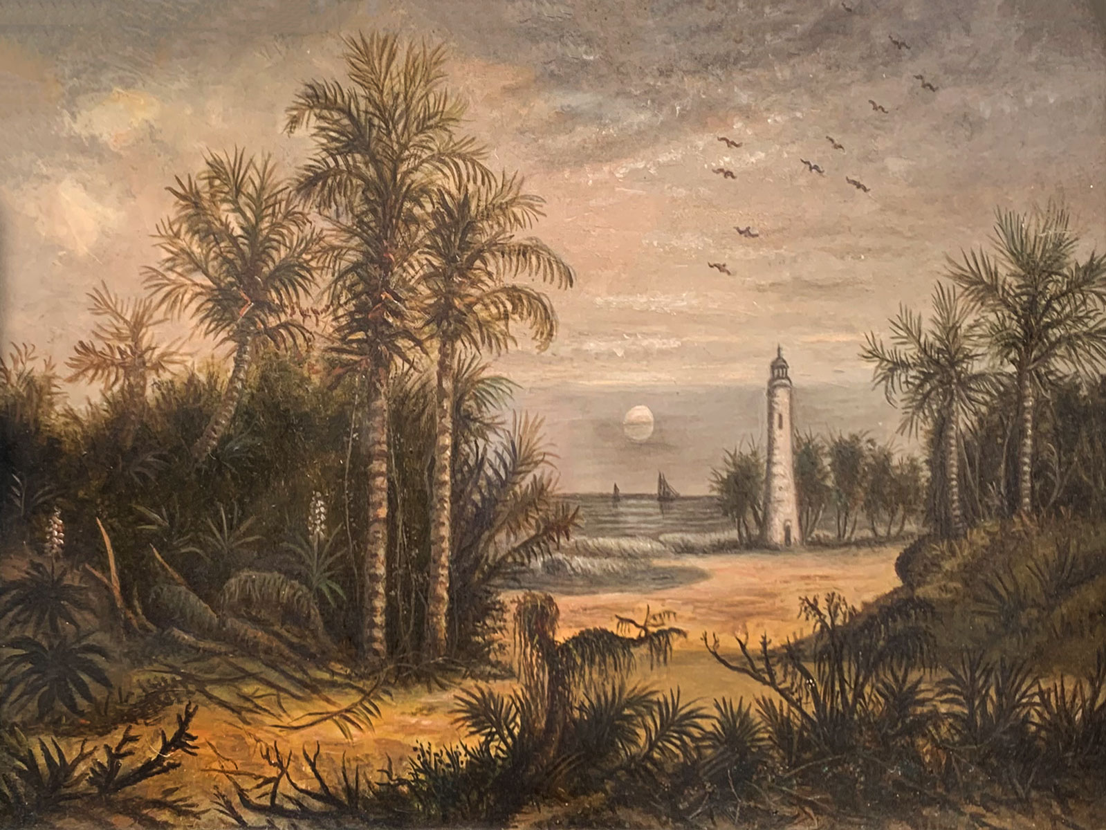 Appraisal: TH C FLORIDA COASTAL PAINTING ''Moonrise Over the Coast of