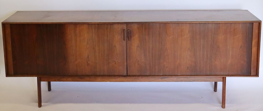 Appraisal: Midcentury Peter Lovig Rosewood Tambour Credenza label in drawer and