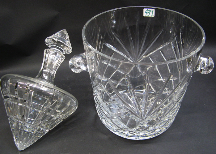 Appraisal: CUT CRYSTAL DECANTER AND ICE BUCKET both clear the decanter