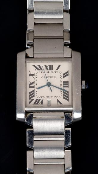 Appraisal: Cartier Tank Francaise a gentleman's stainless steel wristwatch ref No