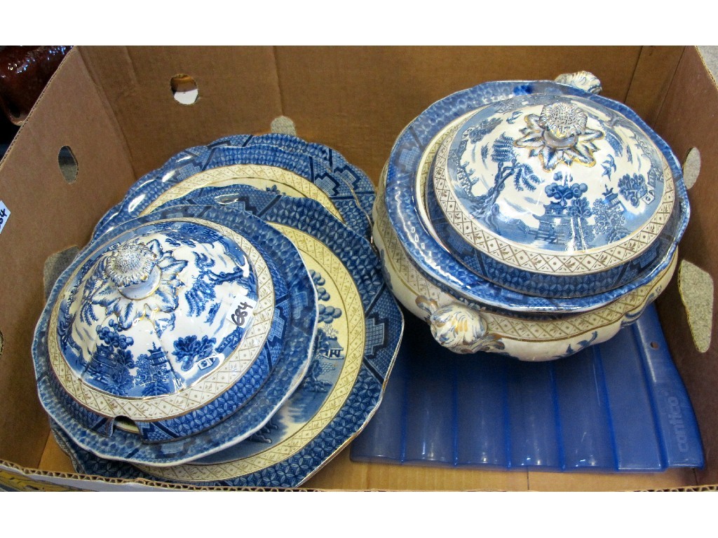 Appraisal: Booths 'Real Old Willow' pattern tureens and ashets