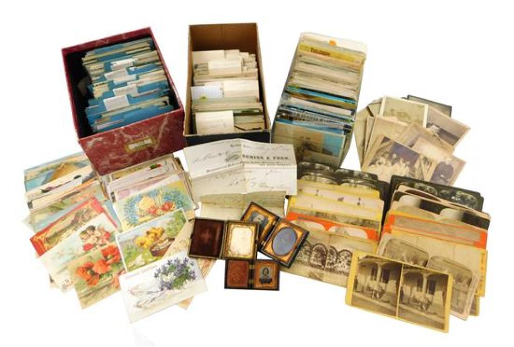 Appraisal: EPHEMERA Approximately pieces of early postcards letters and early photography