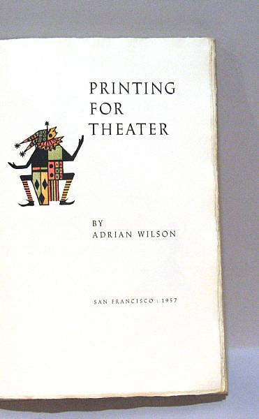 Appraisal: WILSON ADRIAN Printing for Theater Illustrated with inserted programs Rear