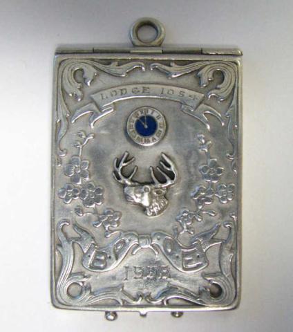 Appraisal: Vintage 's sterling silver Elks Lodge card holder manufactured by