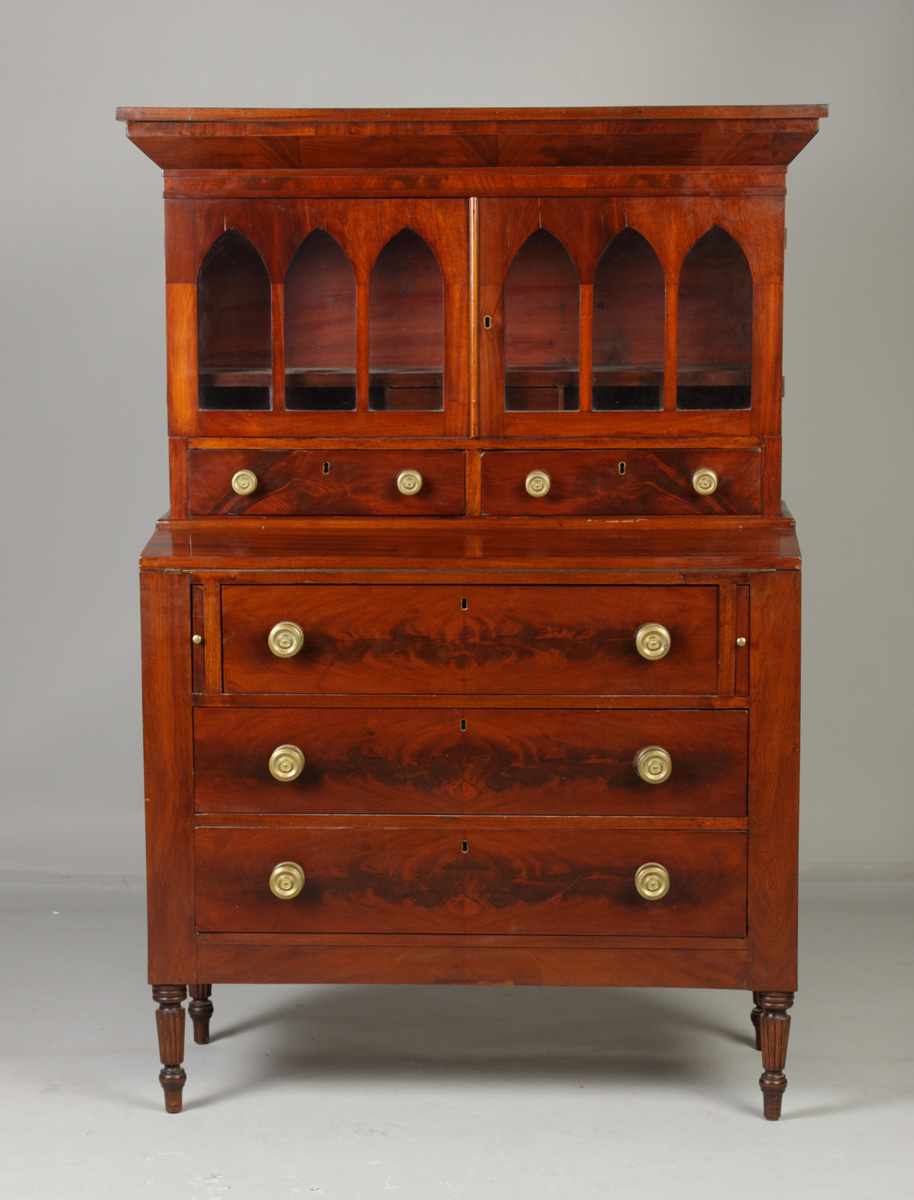 Appraisal: Sheraton Mahogany Ladies -Pc Secretary Early th cent Condition Old