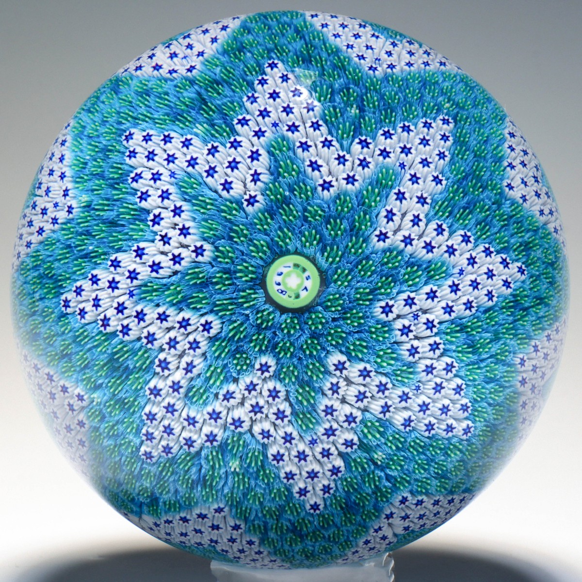 Appraisal: ST LOUIS LIMITED EDITION SPACED MILLEFIORI PAPERWEIGHT The incredibly intricate