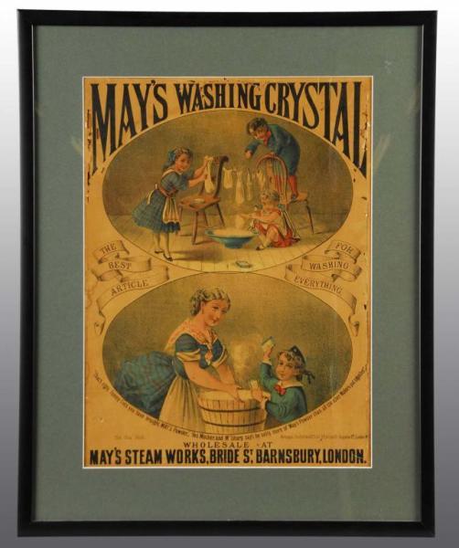 Appraisal: Paper May's Washing Crystal Sign Description Late s Made in