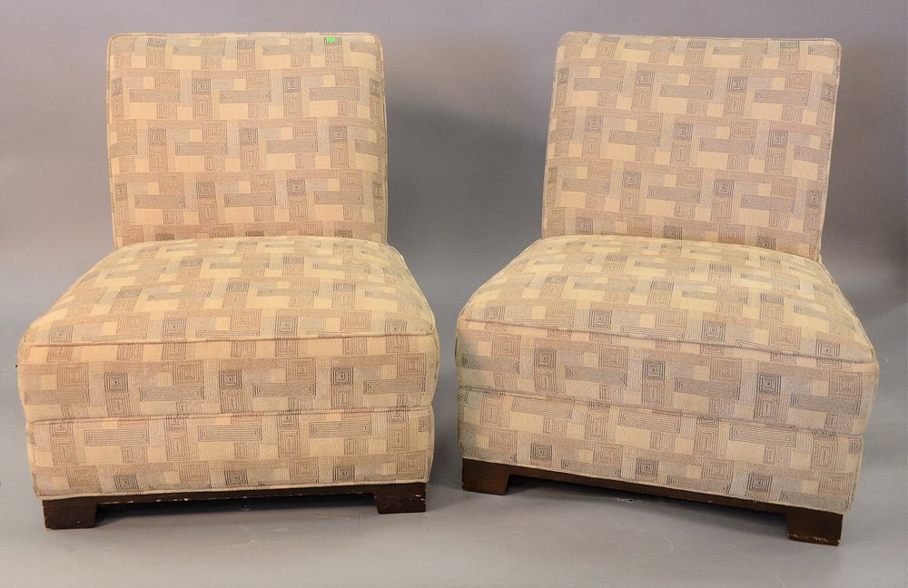 Appraisal: Pair of Crate and Barrel armless upholstered chairs ht wd