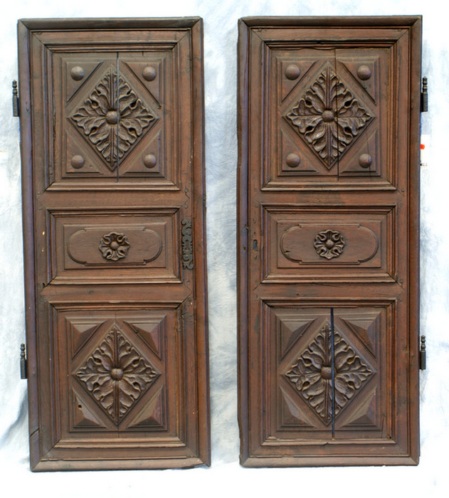 Appraisal: Pair of carved oak armoire doors probably French th c