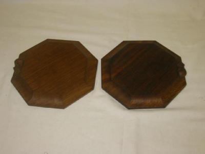 Appraisal: TWO OAK CHEESE BOARDS by Robert Mouseman Thompson of octagonal