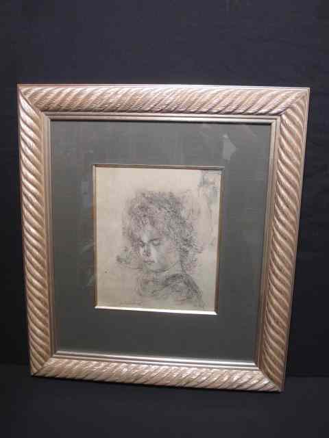 Appraisal: Framed pencil enhanced lithograph Artist Proof Framed and under glass