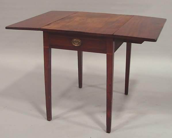 Appraisal: Mahogany with single drawer line inlay h x w x