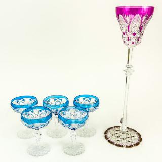 Appraisal: Six Pieces St Louis Crystal Stemware Featuring an extra tall