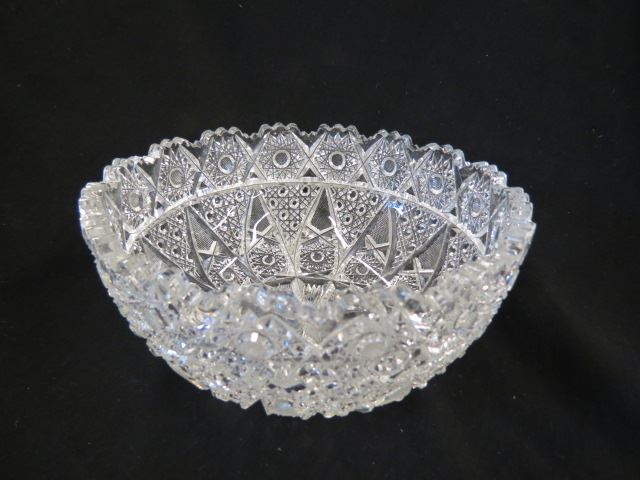 Appraisal: Cut Glass Bowl elaborate overall cutwork brilliant period