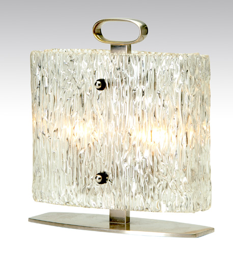 Appraisal: ARREDOLUCE Desk lamp with rippled clear glass pillow shade on