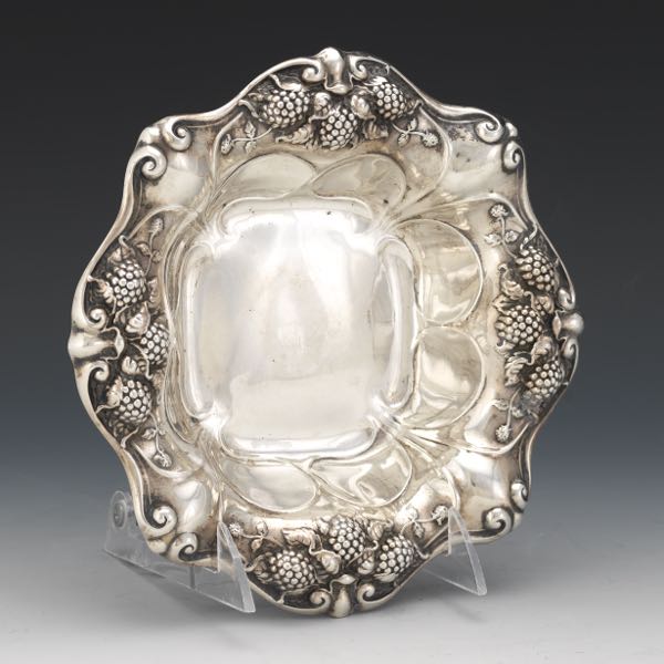 Appraisal: GORHAM STERLING SILVER RASPBERRY DESIGN BOWL DATED x Rounded corners