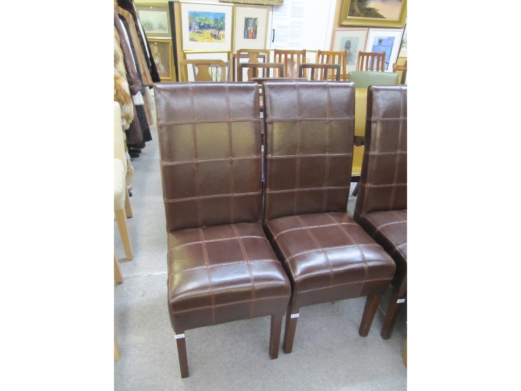 Appraisal: Three modern leather chairs and six others