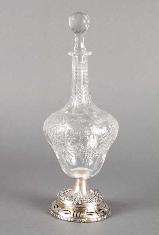 Appraisal: American gilt-silver-mounted cut glass decanter Durgin made for Galt Bro