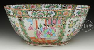 Appraisal: ROSE MEDALLION PUNCH BOWL th century China The bowl hand