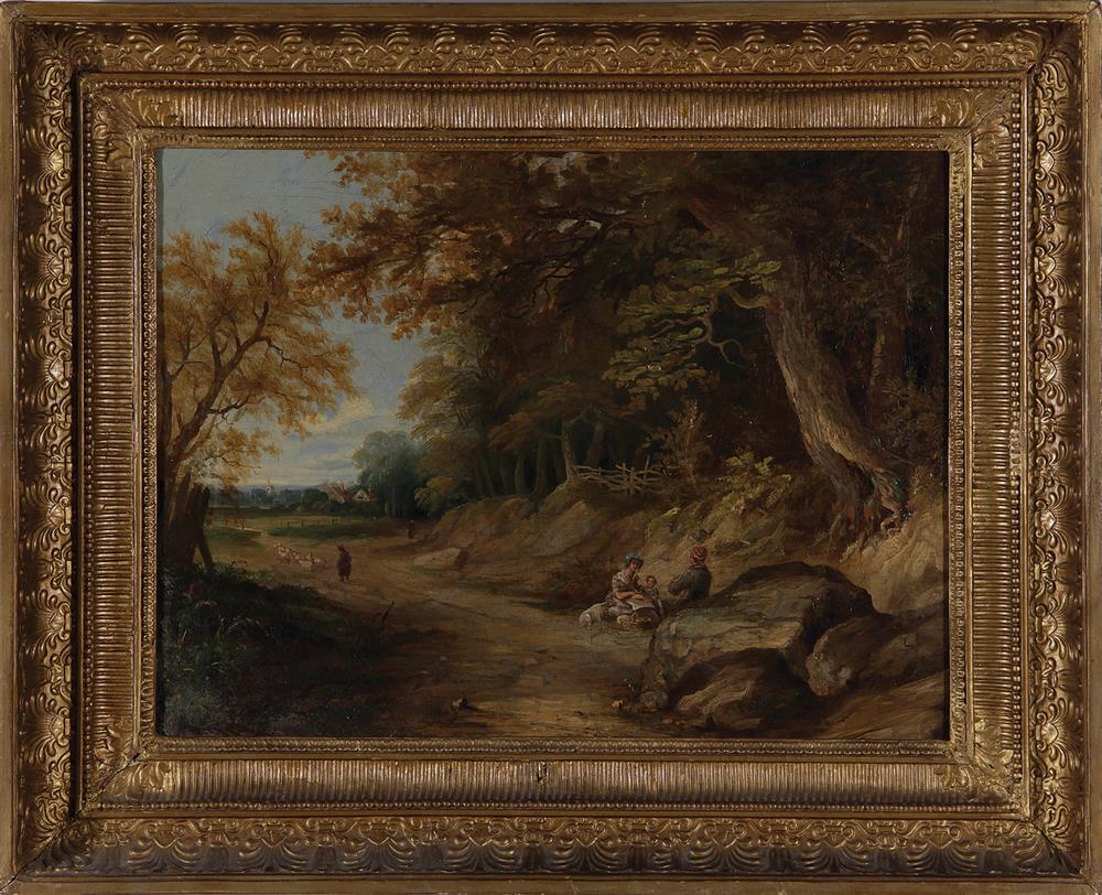 Appraisal: Patrick Nasmyth British - LANDSCAPE WITH FIGURES oil on canvas