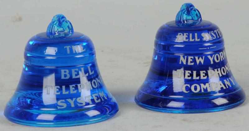 Appraisal: Lot of Blue Bell Paperweights Circa glass one The Bell