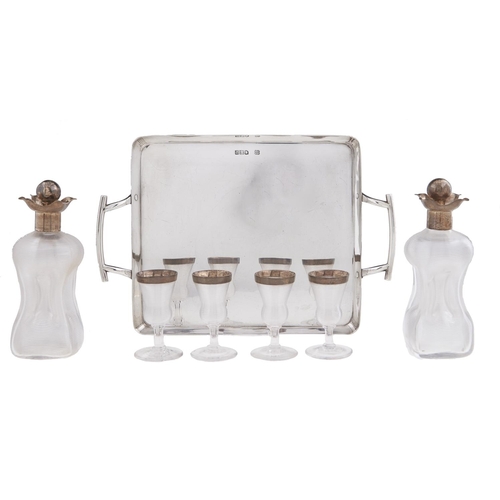 Appraisal: Hukin Heath A Victorian silver liqueur set comprising pair of