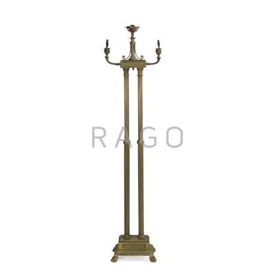 Appraisal: NEOCLASSICAL STYLE BRONZE FLOOR LAMP Candelabra form early th c