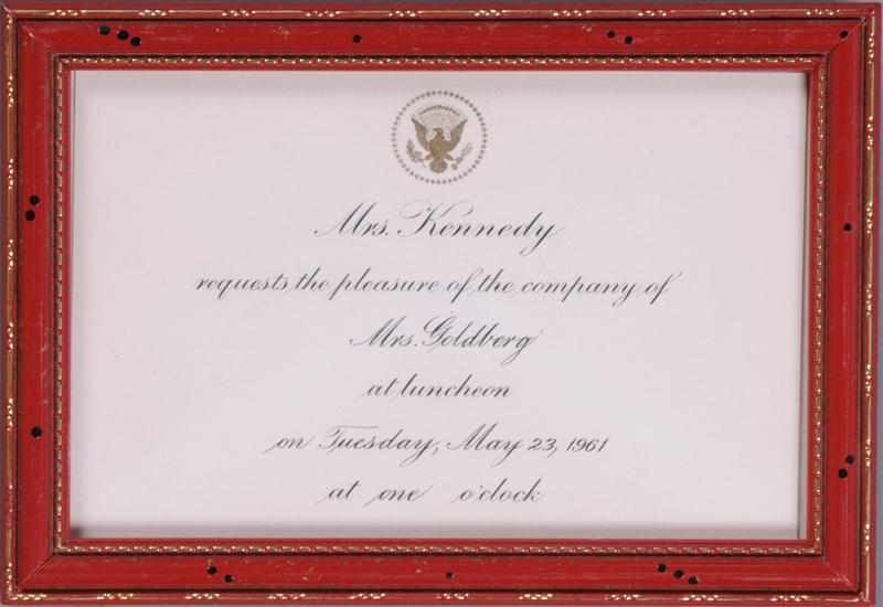 Appraisal: FRAMED KENNEDY INVITATION TO A WHITE HOUSE DINNER IN Together