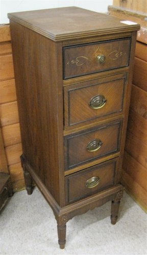 Appraisal: LOUIS XVI STYLE WALNUT PEDESTAL CHEST ON STAND American c