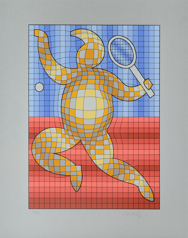 Appraisal: VASARALEY Victor Hungarian-French - Tennis Player Serigraph '' x ''