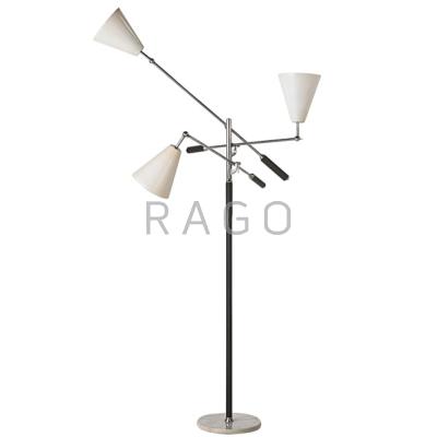 Appraisal: ARREDOLUCE Triennale floor lamp Monza Italy s Chrome-plated brass enameled