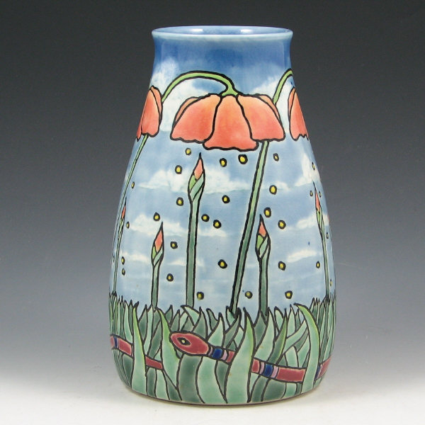 Appraisal: Tim Eberhardt Snake Poppies Vase - Mint Tim Eberhardt vase