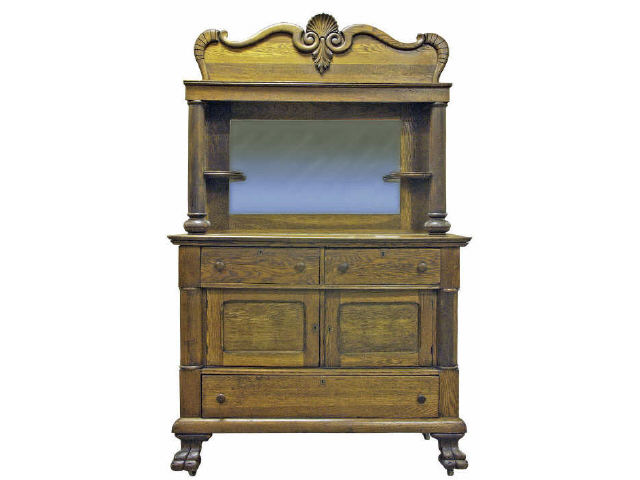 Appraisal: Circa 's - American oak sideboard with mirrored back and