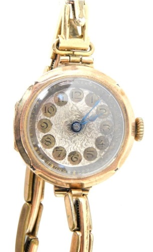 Appraisal: A ct gold cased wristwatch the circular wristwatch head with