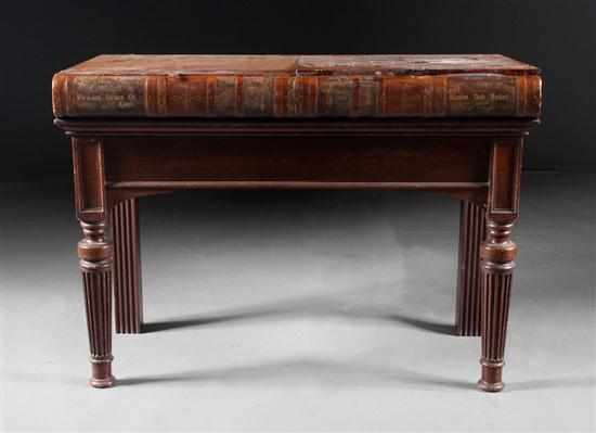 Appraisal: Edwardian style mahogany and leather games table th century table