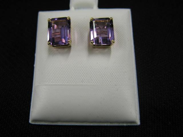 Appraisal: Amethyst Earrings elegant rectangular gems totaling over carats in k