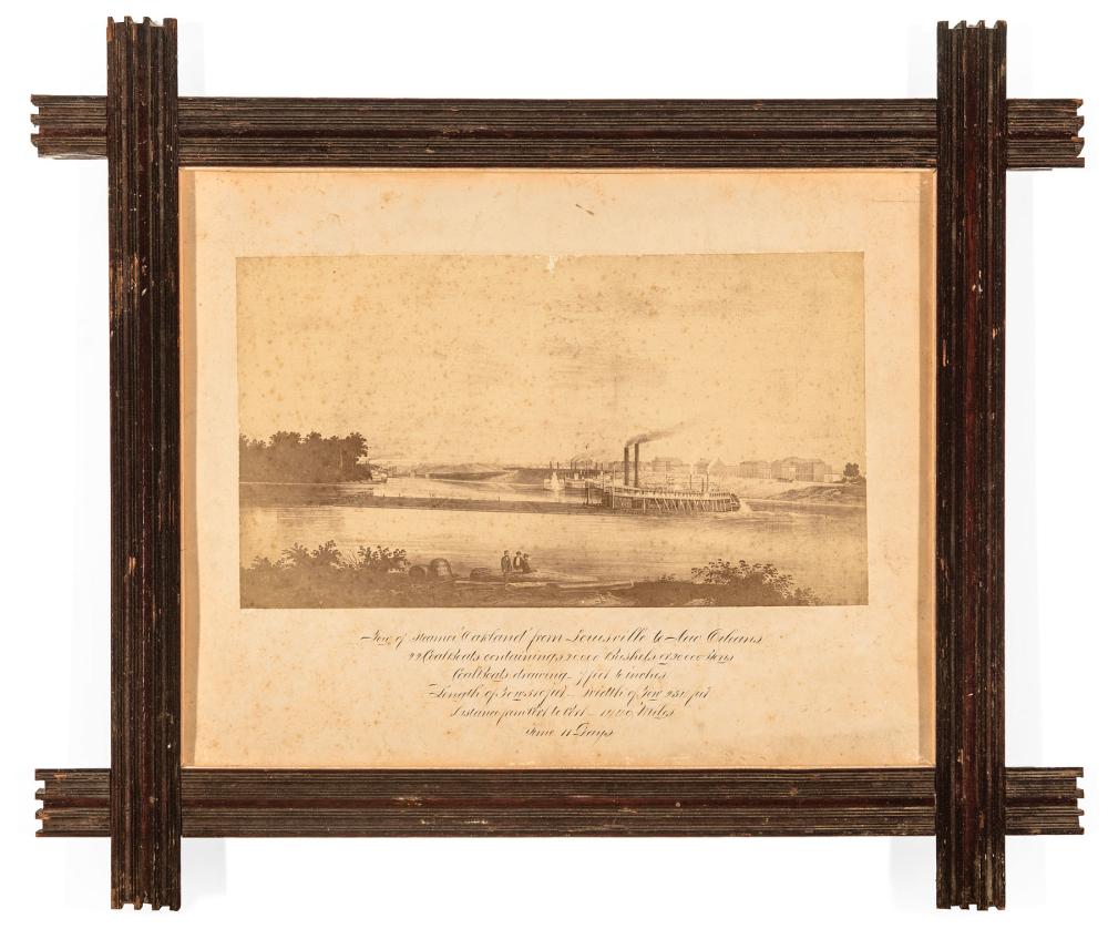 Appraisal: Albumen Photograph of the Steamboat Frank Pargoud in x in